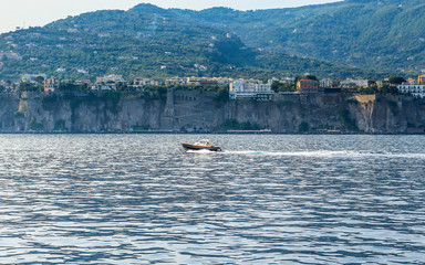 View of the coast in Sorrento, Italy.
