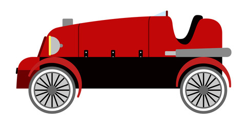 Isolated old racing car icon