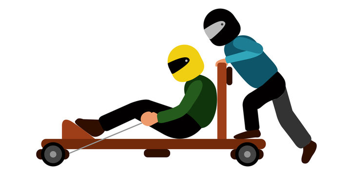 Isolated wooden racing car icon