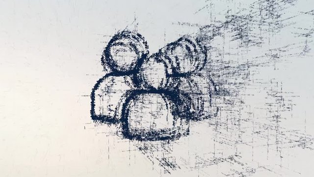 People logo, a design consisting of a code of numbers and a symbol. Abstract people icon in computer cyber network on a light background