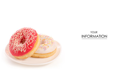 Donuts sweetness frosting on plate pattern