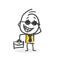 Strichfiguren / Strichmännchen: Cool, Sonnenbrille, Mafiaboss. (Nr. 207)