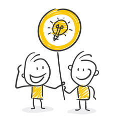 Strichfiguren / Strichmännchen: Smiley, Idee. (Nr. 208)