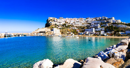 Italian summer holidays - coastal Peschici town. Puglia - obrazy, fototapety, plakaty