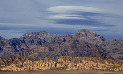 Fototapeta na wymiar Funky Clouds Over Death Valley