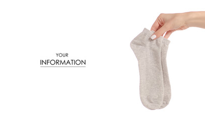 Socks on the hands white beige pattern