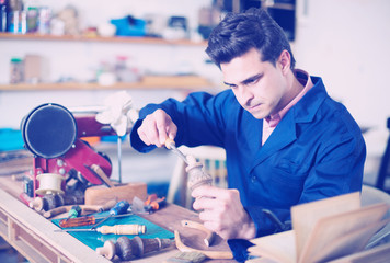 Joiner working in workshop