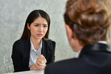Business Concepts. Businesspeople is working in office. The Business people are serious....
