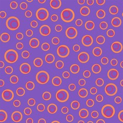 Vector seamless pattern with dots and round shapes. Abstract background with round brush strokes. Colorful hand drawn