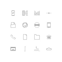 Network And Database simple linear icons set. Outlined vector icons