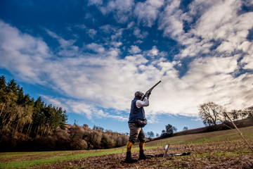 Gun shooting on a pheasant shoot