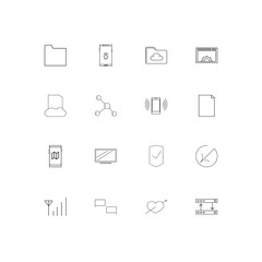 Network And Database simple linear icons set. Outlined vector icons