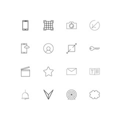 Signs And Symbols simple linear icons set. Outlined vector icons