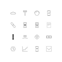 Internet Of Things simple linear icons set. Outlined vector icons