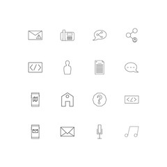 Internet Of Things simple linear icons set. Outlined vector icons