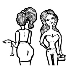 Fashion girls after breast and buttocks augment. Modern style