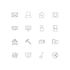 Internet Of Things simple linear icons set. Outlined vector icons