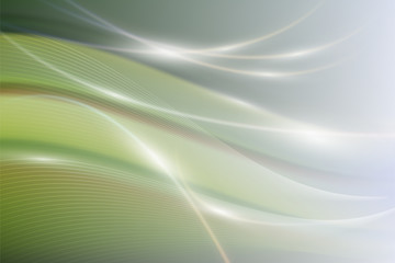 Abstract vector background, shiny space, futuristic wave, light green color. Illustration eps10,