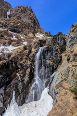 Fototapeta na wymiar waterfall in Fagaras Mountains, Romania