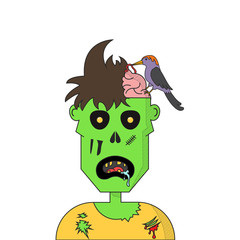 Cartoon zombie head. - 199490203