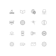 Internet Technologies simple linear icons set. Outlined vector icons