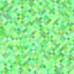 Color diagonal square pattern background - geometric vector illustration from green squares