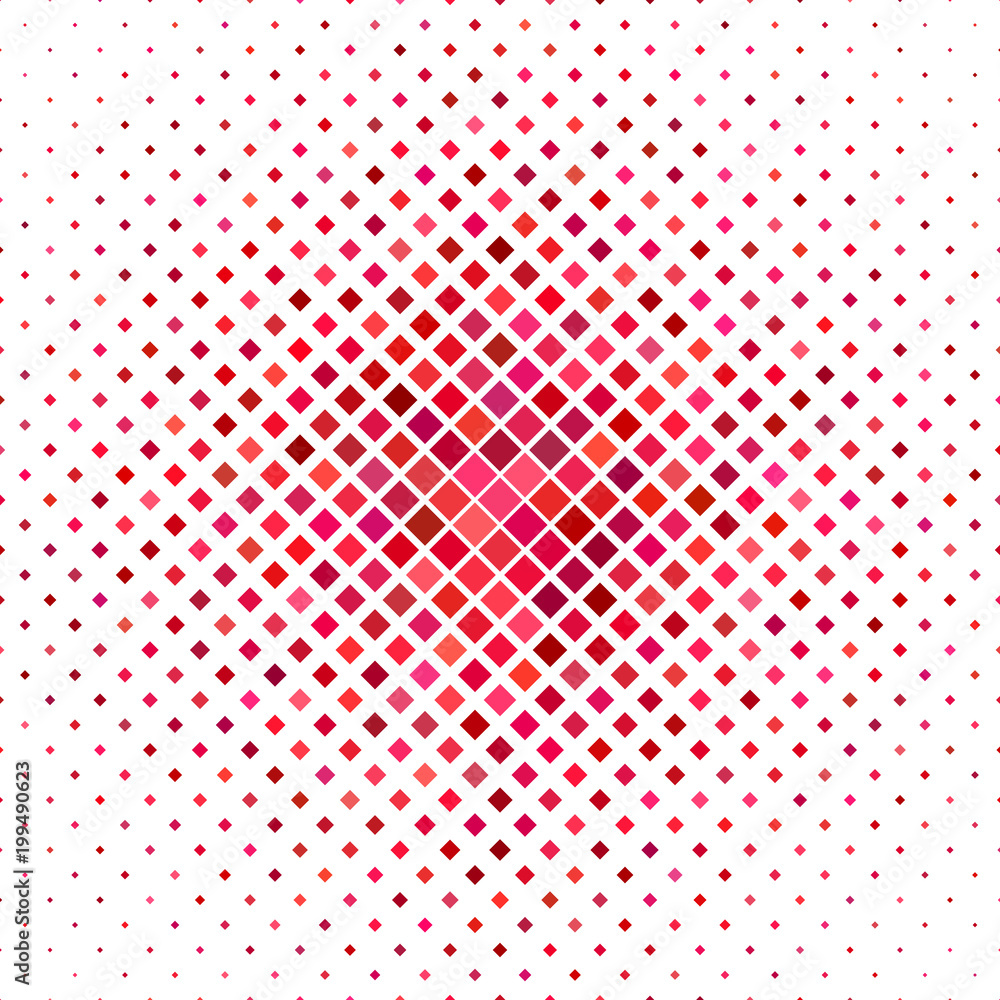 Poster abstract diagonal square pattern background - geometrical vector design from squares in red tones