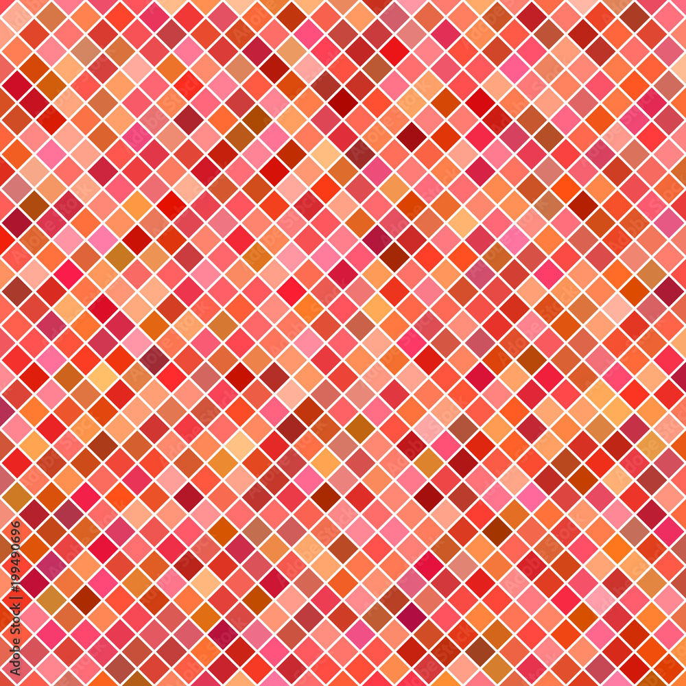 Poster abstract diagonal square pattern background - geometrical vector graphic design from red squares