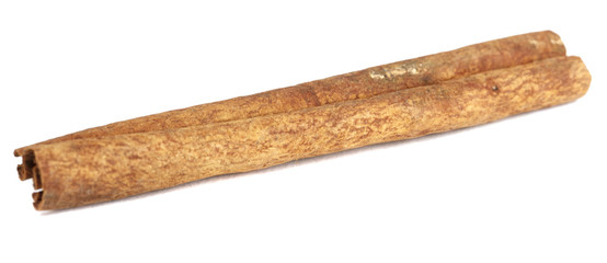 dried cinnamon stick isolated on white background