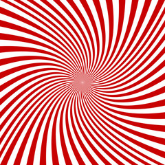 Red and white spiral design background - vector graphics
