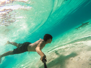 Stand up paddle in Bora Bora Island, French Polynesia.