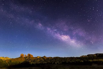 Foto op Canvas Milky Way Over Cathedral Rock - Sedona, Arizona © Kenneth Keifer