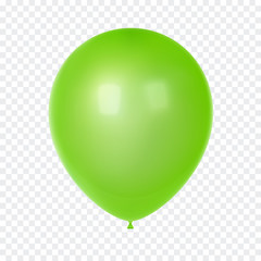 3d Realistic Colorful Balloon. Birthday balloon for party and celebrations.  Isolated on white Background. Vector Illustration