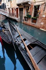 Fototapeta na wymiar Typical Canal in Venice, Venice, Veneto, Italy