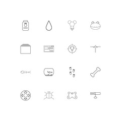 Animals simple linear icons set. Outlined vector icons