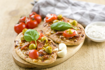 mini pizza and casseroles