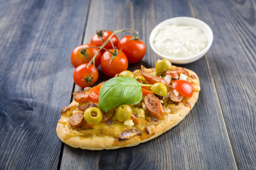 mini pizza and casseroles