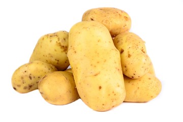 Fresh raw potatoes isolated.