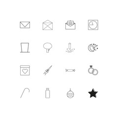 Holidays simple linear icons set. Outlined vector icons
