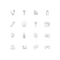 Baby, Kid And Newborn simple linear icons set. Outlined vector icons