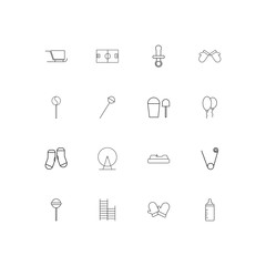 Baby, Kid And Newborn simple linear icons set. Outlined vector icons