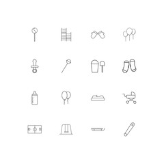 Baby, Kid And Newborn simple linear icons set. Outlined vector icons