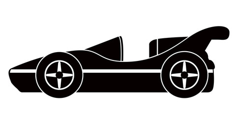 Isolated old racing car icon