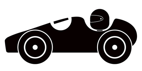 Isolated old racing car icon