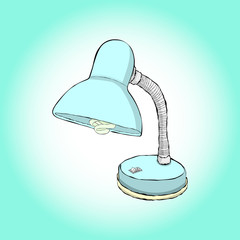 image of a table lamp. Vector graphics. Hand drawing