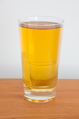 U-Boot beer cocktail. U-Boot is glass of beef with shot glass of vodka.