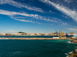 Views of the port of Cartagena in Murcia, Spain.