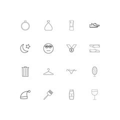 Beauty Dress And Clothes simple linear icons set. Outlined vector icons