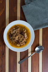 Traditional and very popular serbian dish from beef tripe