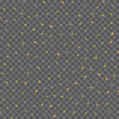 Seamless pattern with gold confetti sparkles dots. Vector.